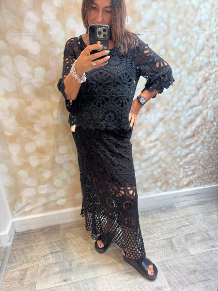 Crochet set - Skirt / layered top