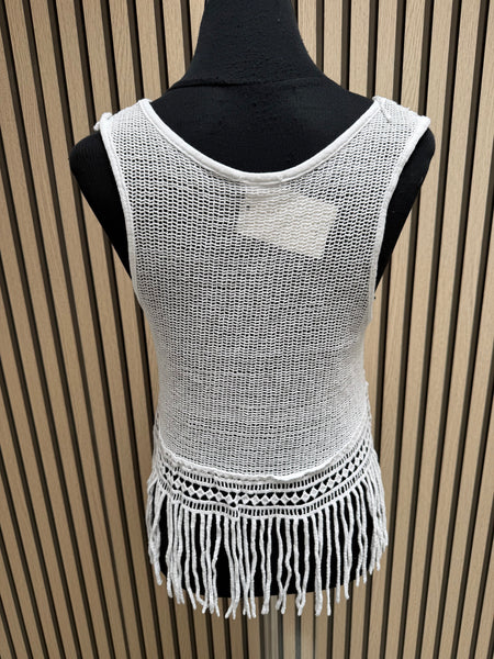 Crochet Fringed Boho Vest
