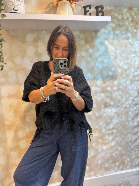 ID Distressed Hem Chunky popcorn Jumper