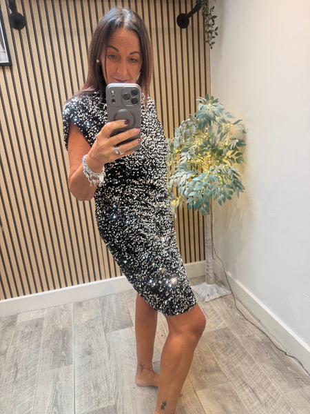 Studio Velour / Sequin Rouched Front Dress