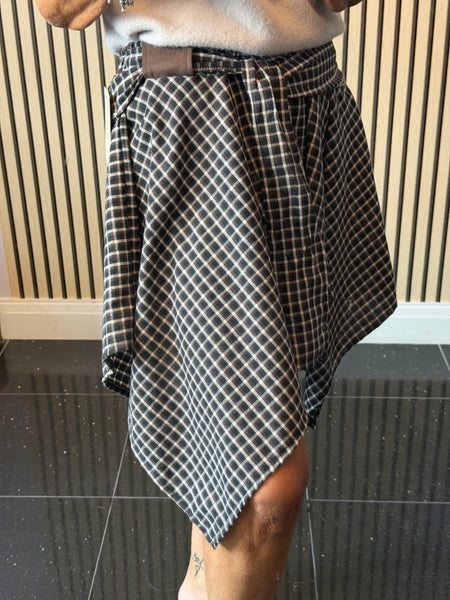 Checked Hanky Hem Skirt