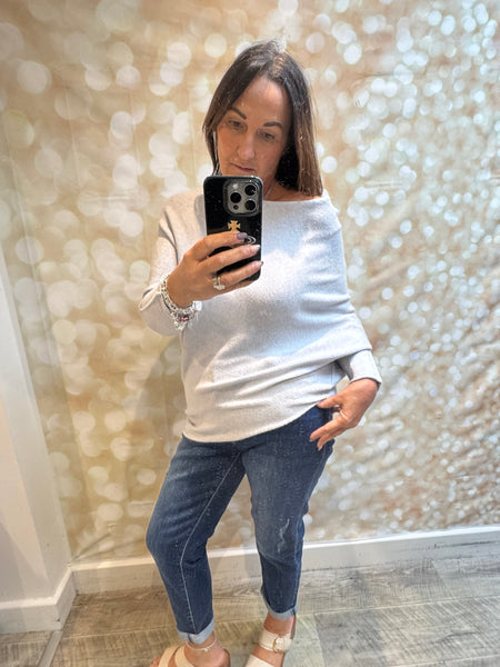Soft knit Off the Shoulder Jumper