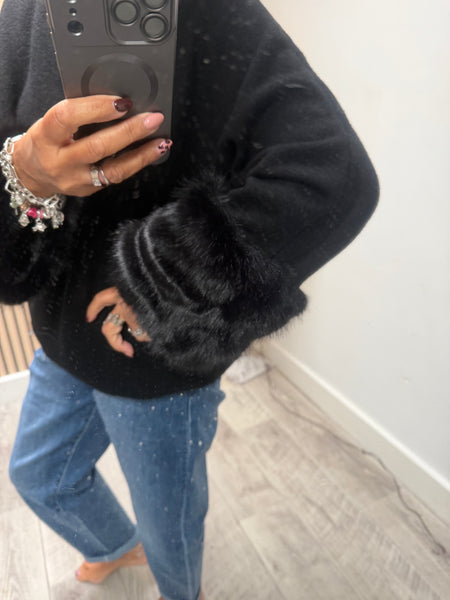 Soft Knit Jumper with Fur cuff
