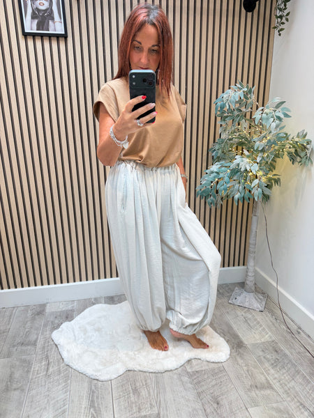Shimmer Cuffed Balloon Leg Trouser