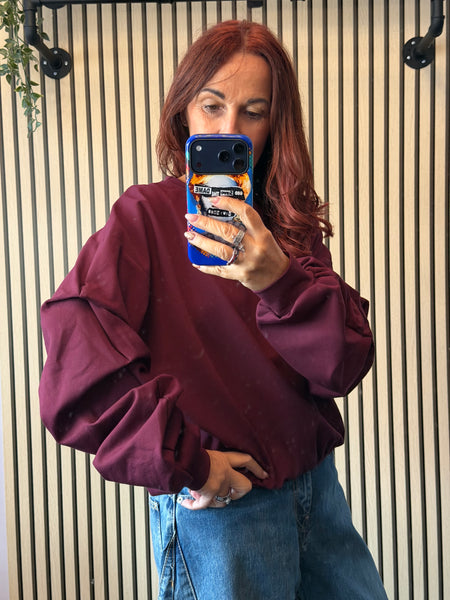 Rouched Sleeve Sweatshirt