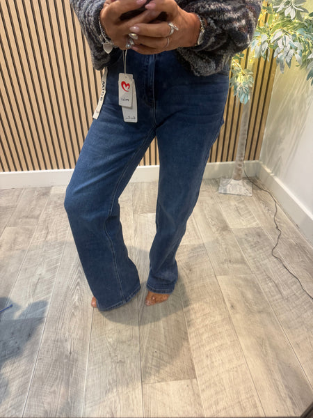 Wide leg Stretch Denim Jeans