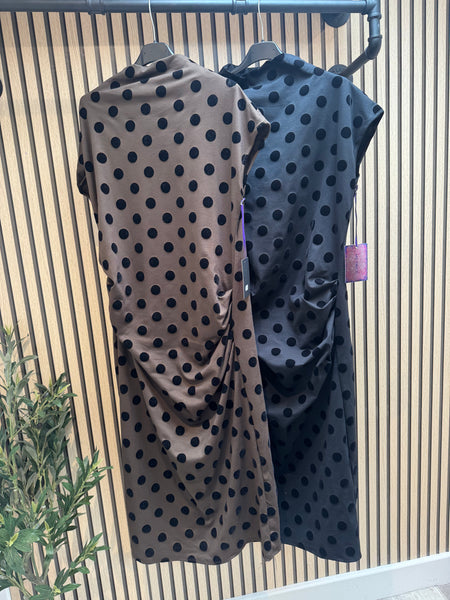 Spotted High Neck Scuba Dress