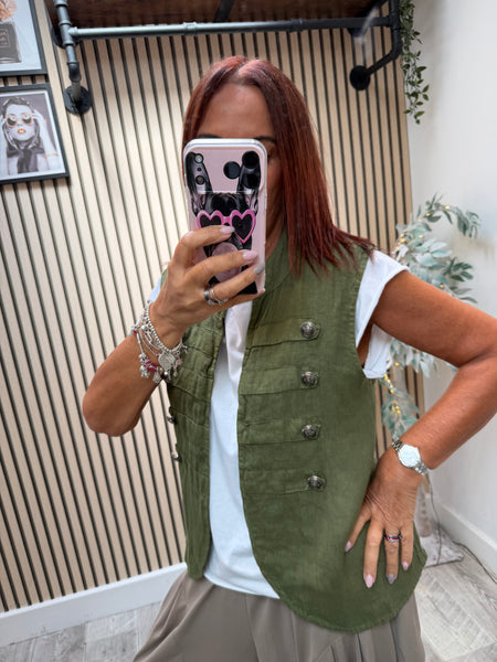 Linen Military Waistcoat