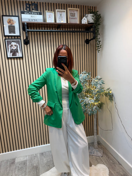 Rouched Sleeve Blazer