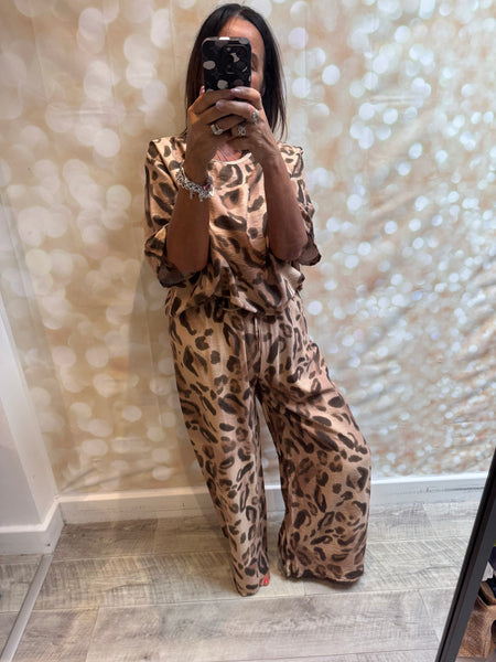 2 Piece Leopard Trouser / Tunic  set