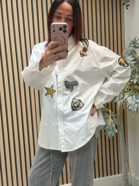 Studio badged cotton shirt