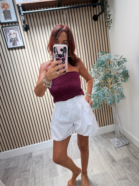 Sateen Puff hem Shorts