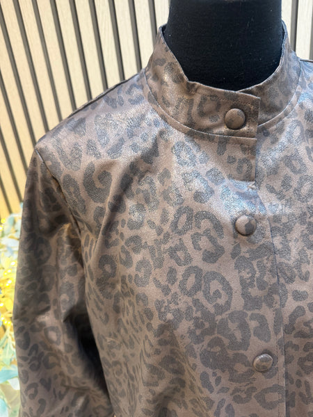 Shimmer Leopard Bomber Jacket