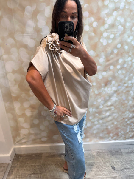 Scuba Drape Corsage Top