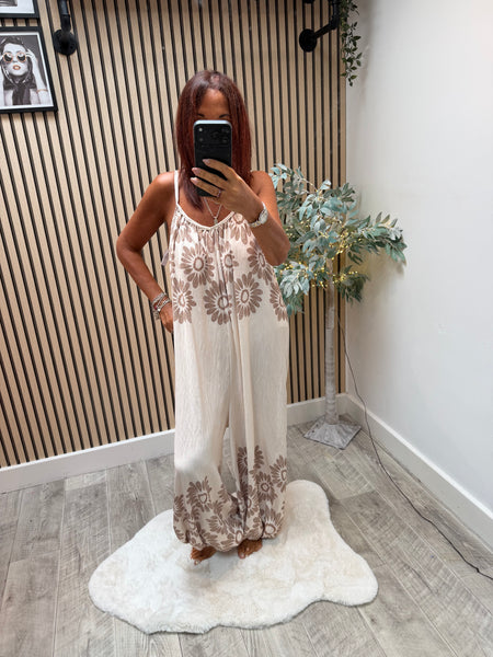 Floral Jumpsuit with Cuff hem