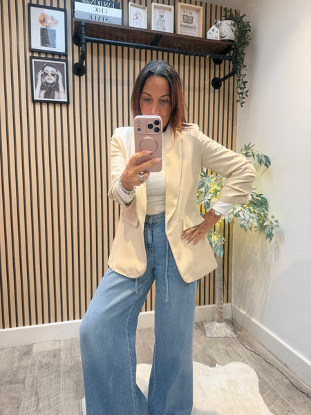 Rouched Sleeve Blazer