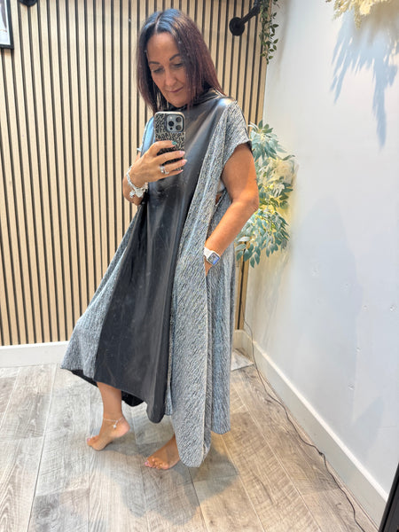 Dress with Pleather panel