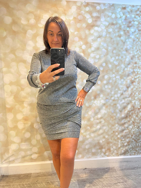 Glitter Wrap  Front Sparkle Dress