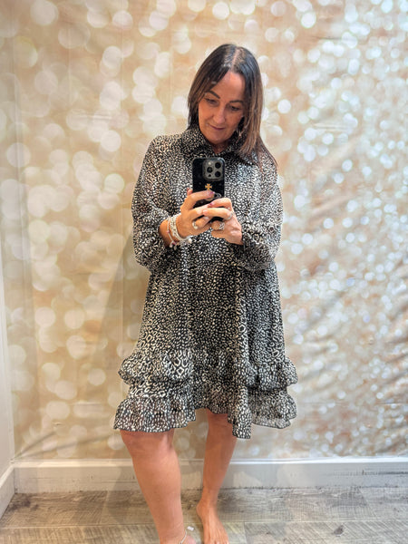 Studio Animal print dress with frill hem