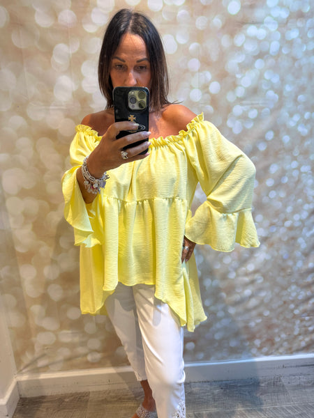 Bardot Hi Lo Top in crinkle fabric