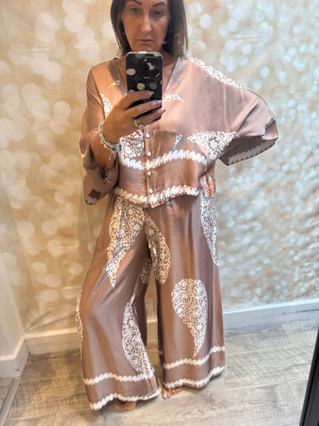 Studio silky Paisley Palazzo trousers / Jacket