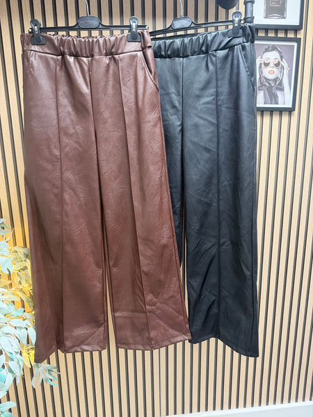 Studio Pleather Wide Leg Trousers