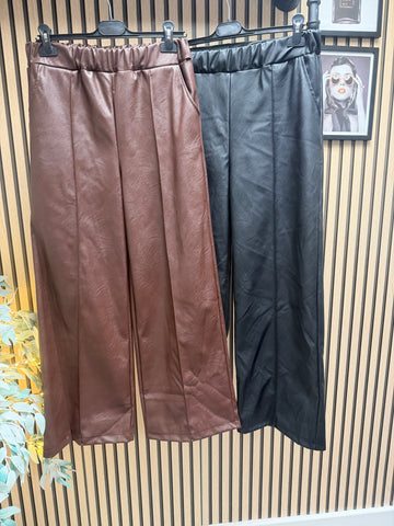 Studio Pleather Wide Leg Trousers