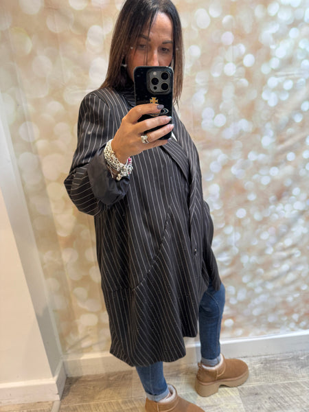 ID Oversized Pinstriped Blazer