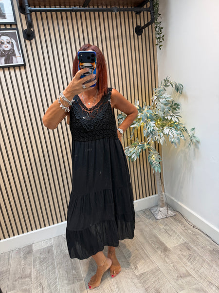 Zebra Mesh Frill Hem Dress