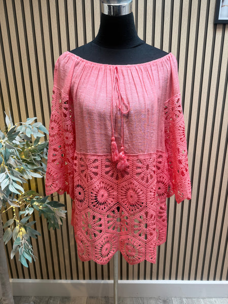 Bardot /Crochet Top
