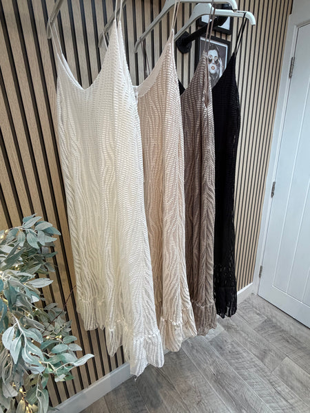 Zebra Mesh Frill Hem Dress
