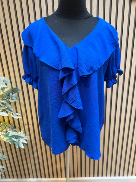 Crinkle  Frill Front Top