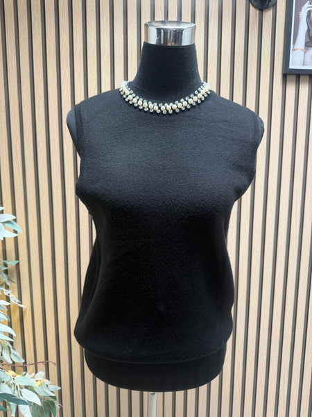 Embellished Neck Tank Top