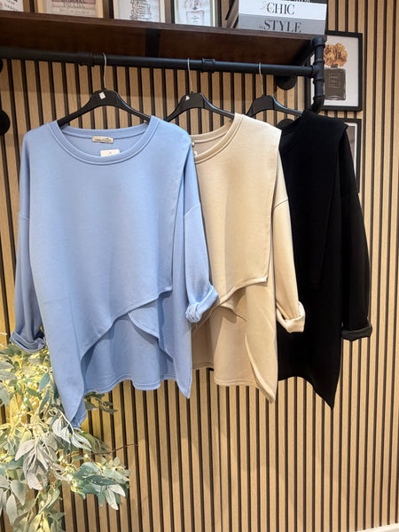 Scuba Wrap Front Sweatshirt