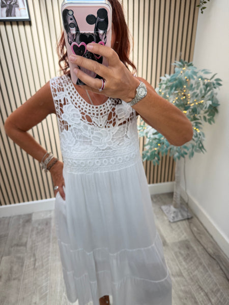 Crochet Top Midi Dress