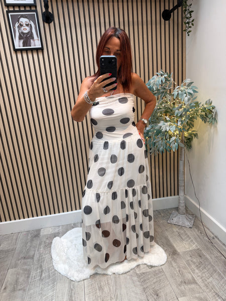 Spotty Bandeau Dress