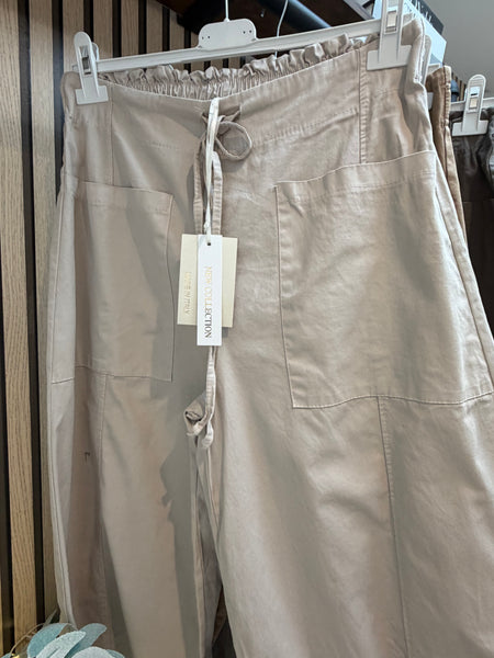 Canvas balloon leg trousers