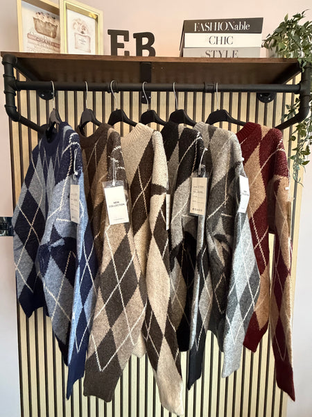 Argyle  soft knit jumper
