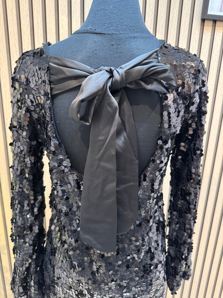 Multi Sequin dress with keyhole tie back