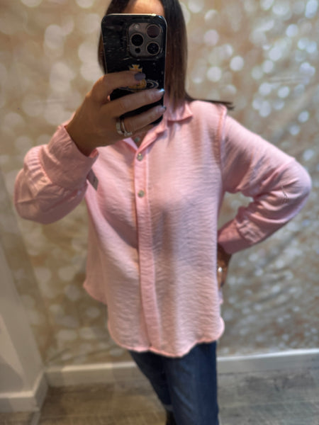 Crinkle Blouse with Diamanté buttons