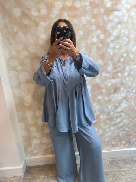 2 Piece Trousers/ Pleated Tunic Set
