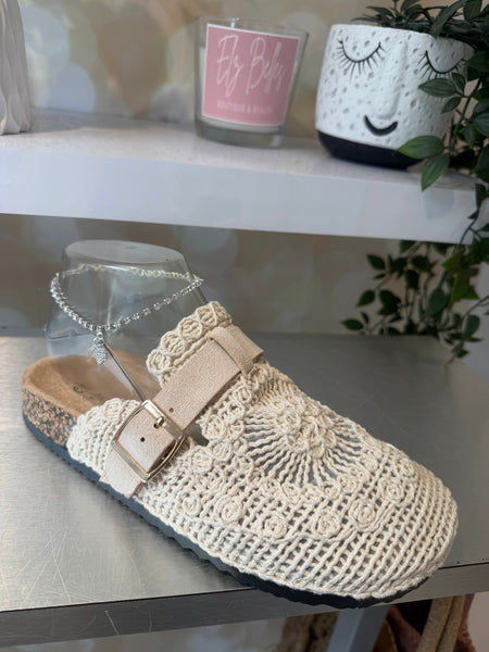 Crochet slip on mule