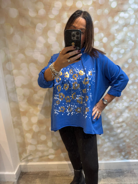 Leopard Splash Hooded Sweatshirt