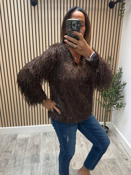 Soft Fringed Eyelash jumper