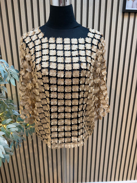 Floral Cut Out Boxy Top