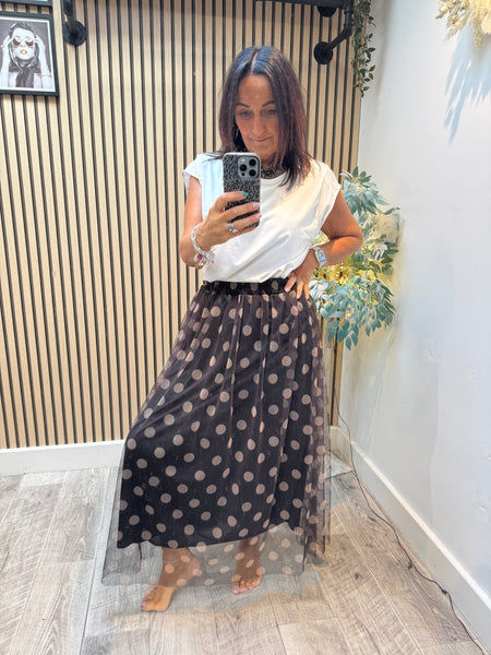 Tulle Printed Maxi Skirt