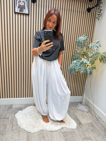 Shimmer Cuffed Balloon Leg Trouser