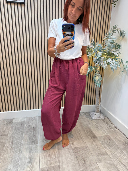 Basic Crinkle Tulip Hem Trousers