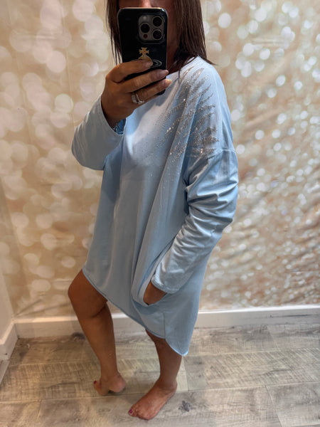 Diamante Shoulder Jersey Dress/Tunic