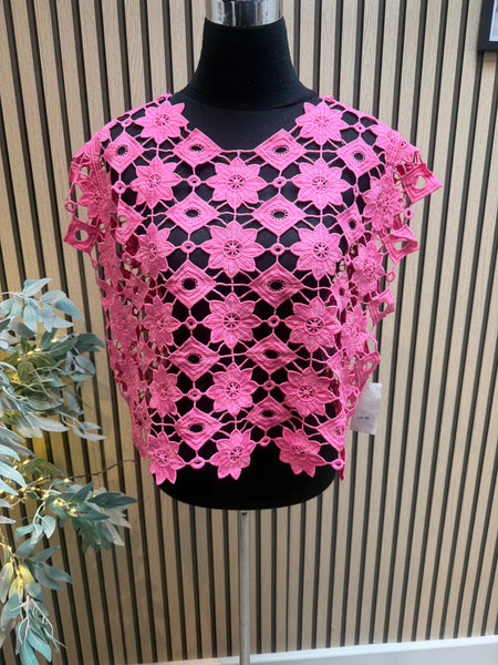 Floral Cut Out Boxy Top